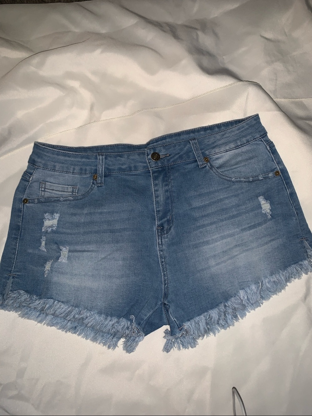 Amazon Light Blue Distressed Denim Cutoff Shorts